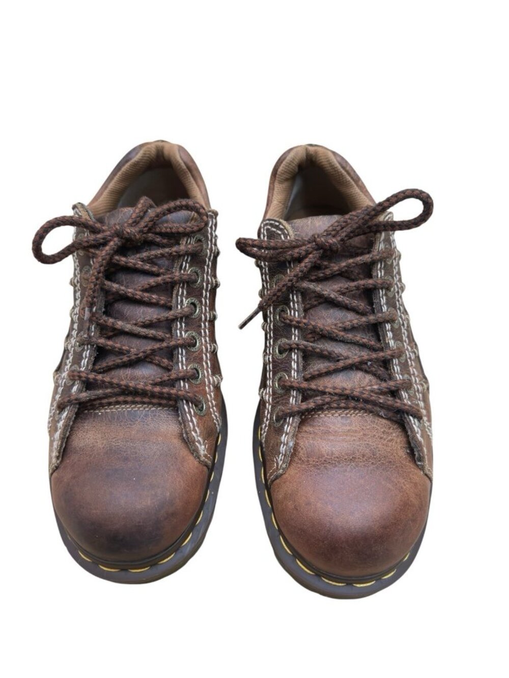 Vintage Dr Martens Y2K Chunky Brown Oxford Shoes Leather 8 Men/9 Woman Platform - Picture 4 of 10